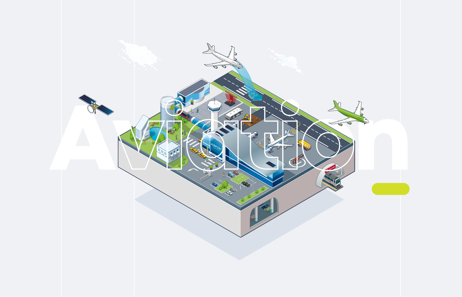Illustration vectorielle sur le thème de l’aviation pour groupe industriel