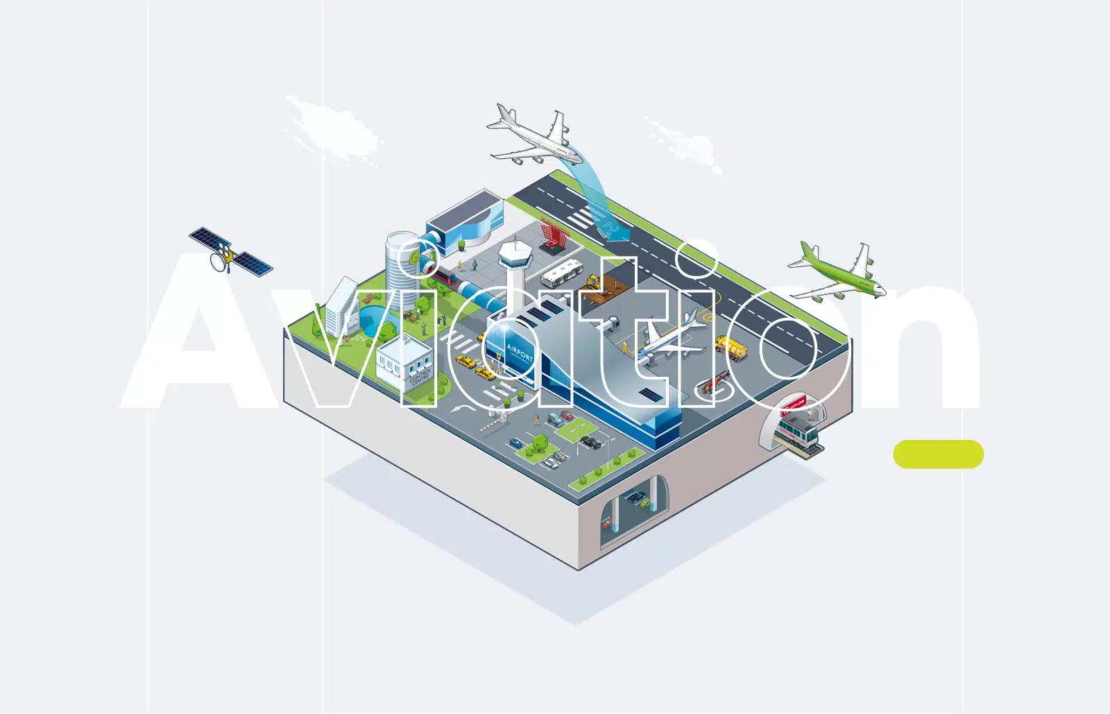 Illustration vectorielle sur le thème de l’aviation pour groupe industriel