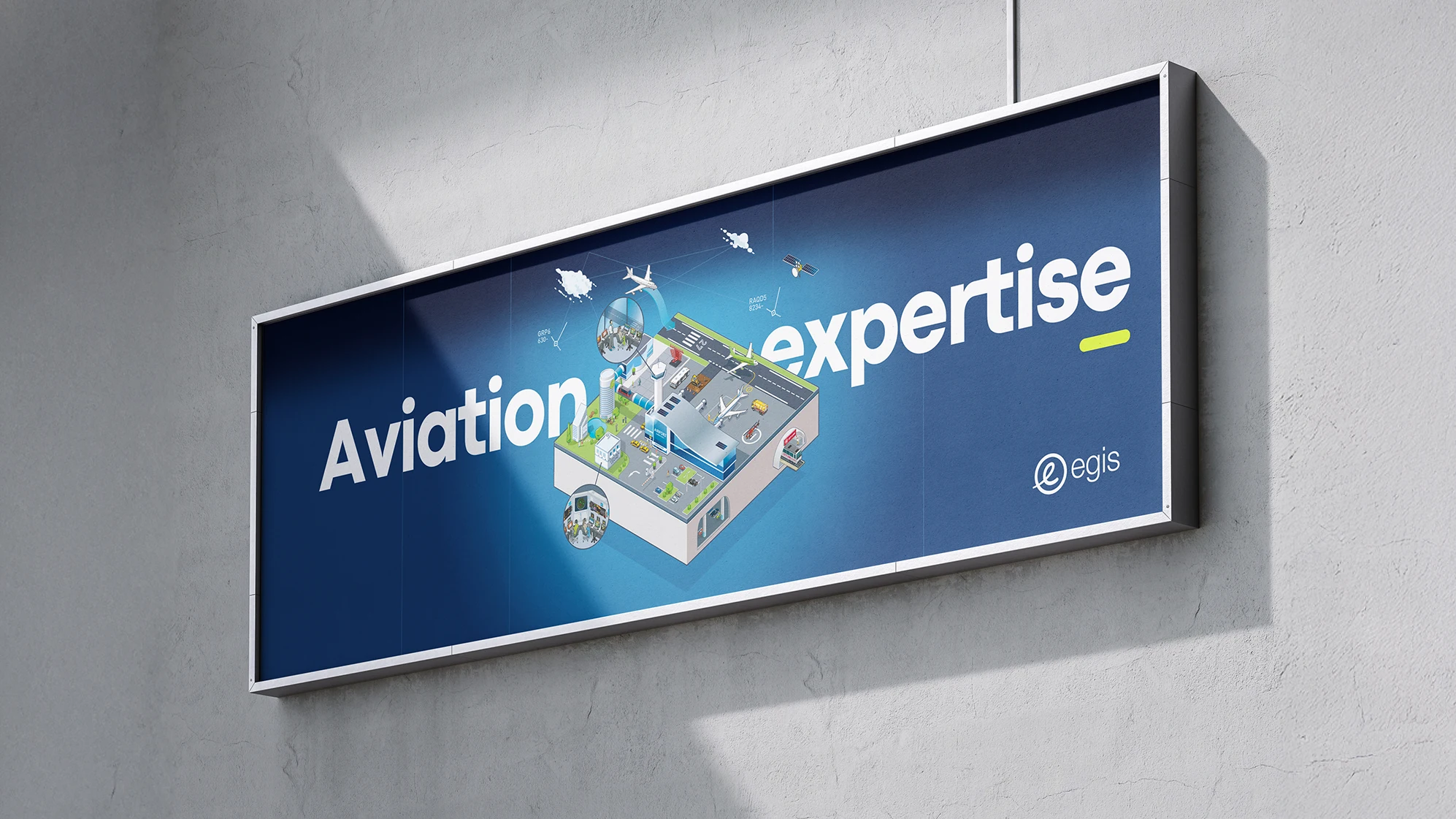 Illustration vectorielle sur le thème de l’aviation pour groupe industriel