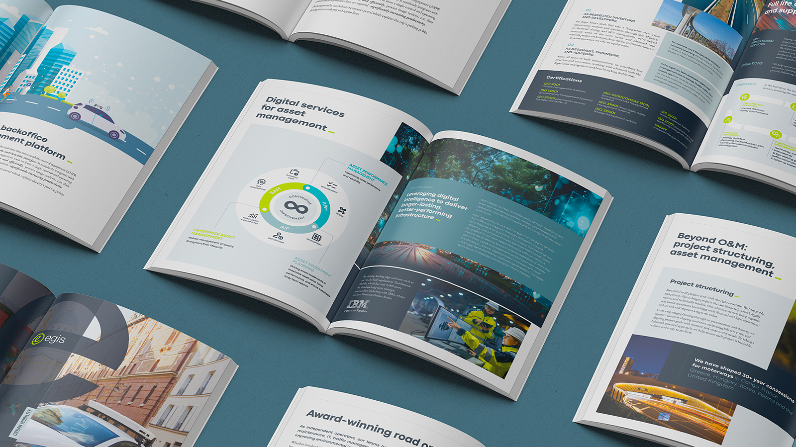 Brochures corporate conçues pour un groupe d’ingénierie – design Miami Design